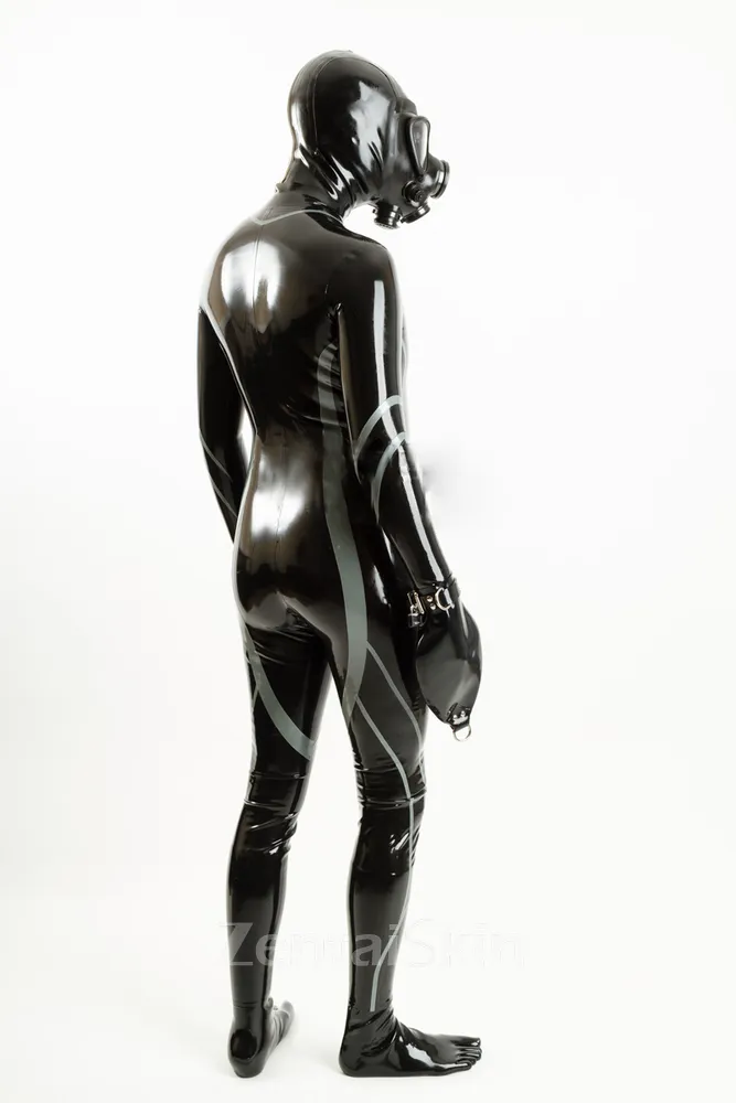 Second Skin Long-sleeved Mitten Codpiece Latex Catsuit