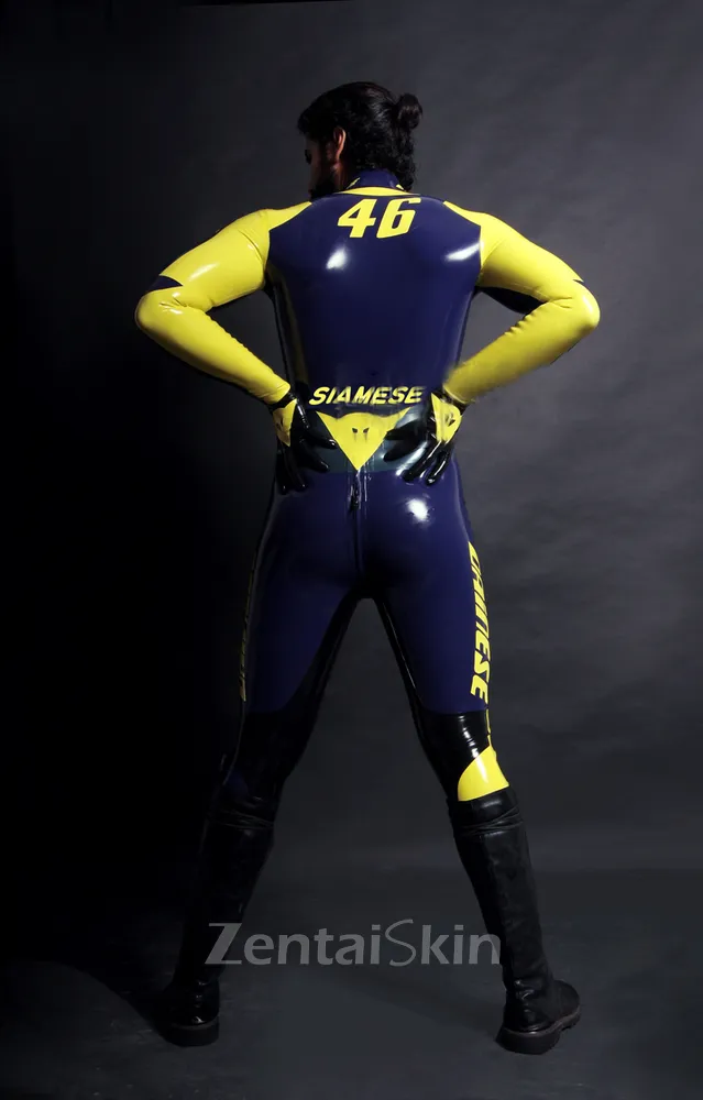 Men Racing Suit Latex Catsuit Second-skin Clothing Handmade