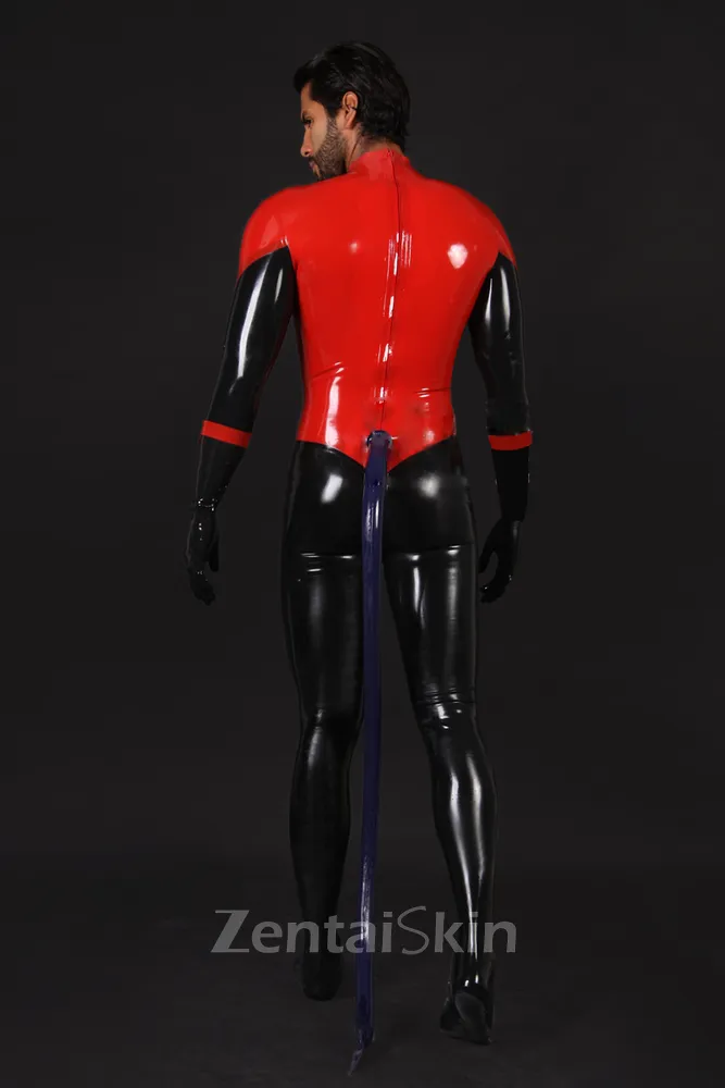 Daredevil Latex Catsuit Second-skin Clothing with Tail