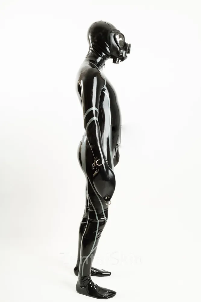 Second Skin Long-sleeved Mitten Codpiece Latex Catsuit