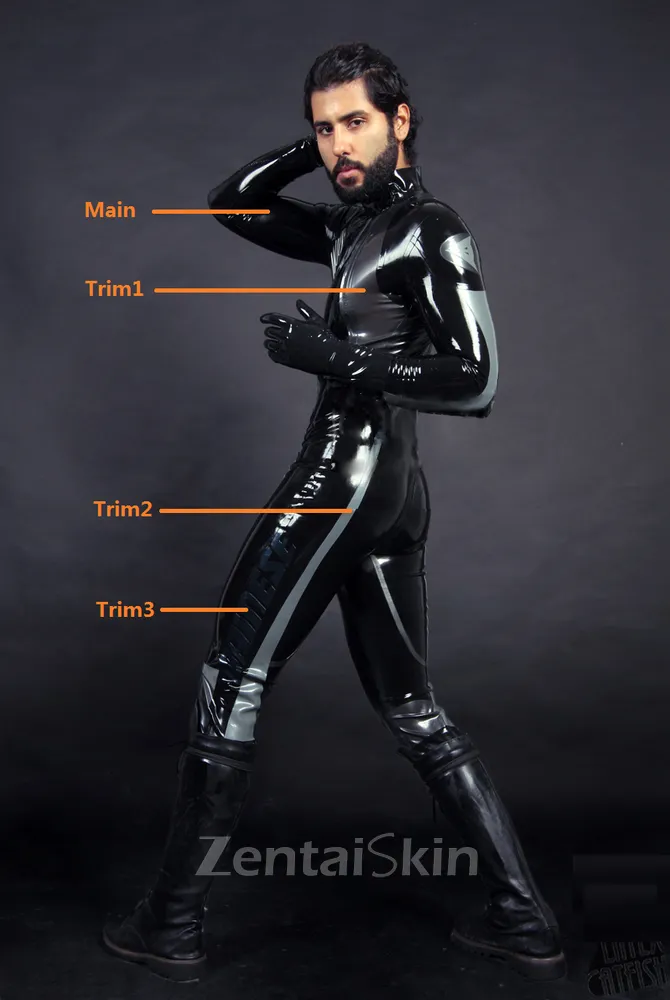 Men Race Suit Latex Catsuit Second-skin Clothing