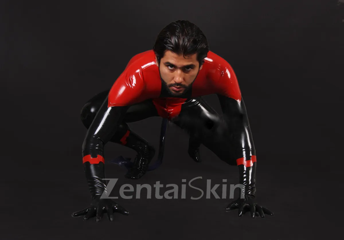 Daredevil Latex Catsuit Second-skin Clothing with Tail