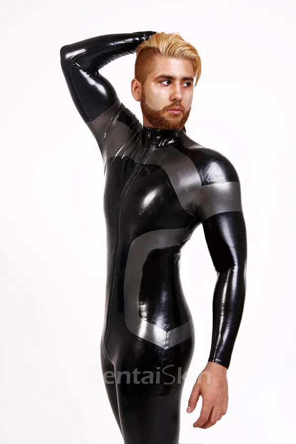 Second Skin New Design Front Zipper Latex Catsuit Handmade