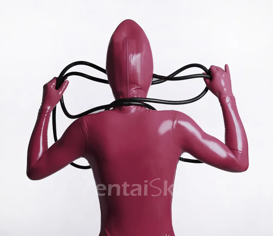 Outer Alien Catheter Costume Latex Catsuit Second-skin Clothing