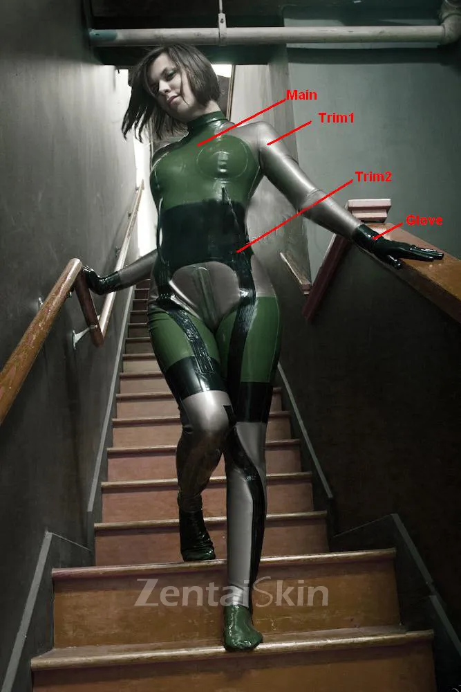 Women Game Costume Latex Catsuit Second-skin Clothing