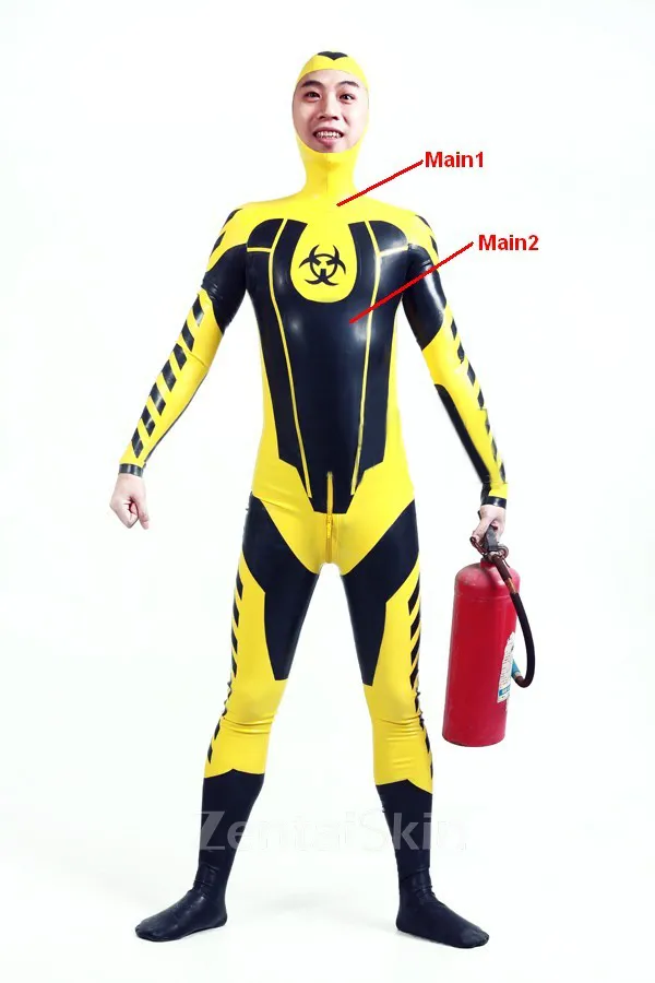Biohazard Wet Look Shiny Latex Catsuit Second-skin Clothing