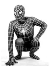 White Stripe Black Lycra Spandex Skinsuit Spiderman Zentai Catsuit Second Skin Clothing - Spider Man 3 Costume