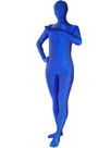 Unicolor Blue Lycra Spandex Morph Zentai Unitard Second Skin Suit