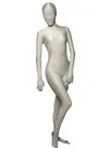 Greyish White Lycra Spandex Morph Unitard Second Skin Zentai Unitard Second Skin Suit