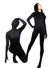 Suitable Black Lycra Spandex Morph Zentai Unisex Zentai Unitard Second Skin Suit