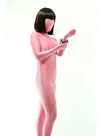 Unicolor Fullbody Pale Pink Lycra Spanex Zentai Unitard Second Skin Suit