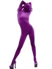 Purple Cotton Lycra Zentai Suit Unisex Catsuit Unitard Second Skin Clothing Party Costume