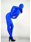 Blue Lycra Spandex Unitard Second Skin Zentai Unisex Zentai with Horse Tail