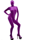 Purple Cotton Lycra Zentai Suit Unisex Catsuit Unitard Second Skin Clothing Party Costume