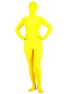 Popular Yellow Lycra Spandex Morph Zentai Unisex Zentai Unitard Second Skin Suit