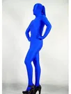 Blue Lycra Spandex Unitard Second Skin Zentai Unisex Zentai with Horse Tail