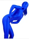Blue Lycra Spandex Unitard Second Skin Zentai Unisex Zentai with Horse Tail