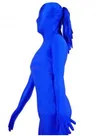 Blue Lycra Spandex Unitard Second Skin Zentai Unisex Zentai with Horse Tail