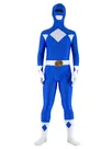 Blue with White Power Ranger Halloween Costume Lycra Spandex Skinsuit Super Hero Unisex Tights Superhero Zentai Catsuit Second Skin Clothing