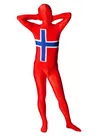 Pattern of Norwegian Flag Unisex Lycra Zentai Skinsuit Second Skin Suit