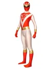 Kakuranger Red and White Ranger the Terminator Lycra Spandex Skinsuit Costume Superhero Zentai Catsuit Second Skin Clothing