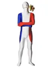 Pattern of French Flag Unisex Lycra Zentai Skinsuit Second Skin Suit