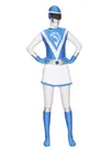 Blue and White Lycra Spandex Skinsuit Women Superhero Zentai Catsuit Second Skin Clothing