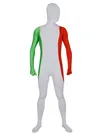Red White and Green Lycra Spandex Skinsuit Male Superhero Zentai Catsuit Second Skin Clothing