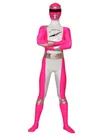 Pink and Silver Lycra Spandex Skinsuit Costume Superhero Zentai Catsuit Second Skin Clothing