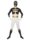 Gosei White and Black Goseiger Power Ranger Lycra Costume Superhero Zentai Catsuit Zentai Skinsuit Second Skin Clothing