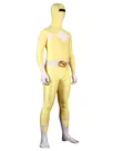 Yellow and White Power Ranger Halloween Costume Lycra Spandex Skinsuit Super Hero Superhero Zentai Catsuit Second Skin Clothing