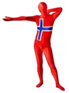 Pattern of Norwegian Flag Unisex Lycra Zentai Skinsuit Second Skin Suit