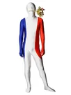 Pattern of French Flag Unisex Lycra Zentai Skinsuit Second Skin Suit