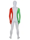 Red White and Green Lycra Spandex Skinsuit Male Superhero Zentai Catsuit Second Skin Clothing
