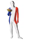 Pattern of French Flag Unisex Lycra Zentai Skinsuit Second Skin Suit