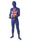 England Flag Pattern Unisex Lycra Zentai Skinsuit Second Skin Suit