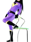 Purple with Black Lycra Spandex Skinsuit Morph Second Skin Zentai Catsuit Second Skin Clothing
