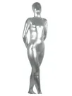 Second Skin Silvery Zentai Costume Wetlook Unitard Skinsuit Shiny Metallic Unisex Zentai Suit Holiday Costume