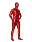 Second Skin Perfect Red Zentai Costume Wetlook Unitard Skinsuit Shiny Metallic Unisex Zentai Suit Holiday Costume