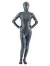 Second Skin Quality Black Golden Wetlook Unitard PVC Unisex Zentai Second Skin Quality Black Golden Wetlook Unitard PVC Unisex Zentai