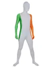 White Orange and Green Lycra Costume Superhero Zentai Catsuit Zentai Skinsuit Second Skin Clothing for Men