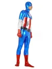 Second Skin Captain America Zentai Costume Wetlook Unitard Skinsuit Shiny Metallic Zentai Suit Second Skin Captain America Zentai Costume Wetlook Unitard Skinsuit Shiny Metallic Zentai Suit