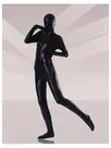 Second Skin Black Zentai Costume Wetlook Unitard Skinsuit Shiny Metallic Unisex Zentai Suit Holiday Costumes
