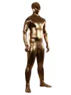 Coffee Zentai Costume Wetlook Unitard Skinsuit Shiny Metallic Unisex Second Skin Zentai Suit