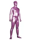Second Skin Red Pink Zentai Costume Wetlook Unitard Skinsuit Shiny Metallic Unisex Zentai Suit Holiday Costume