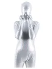 Second Skin Quality White Zentai Costume Wetlook Unitard Skinsuit Shiny Metallic Unisex Breathable Zentai