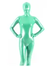 Second Skin Quality Green Silver Dot Wetlook Unitard PVC Breathable Unisex Zentai