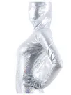 Second Skin Quality White Zentai Costume Wetlook Unitard Skinsuit Shiny Metallic Unisex Breathable Zentai