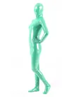 Second Skin Quality Green Silver Dot Wetlook Unitard PVC Breathable Unisex Zentai