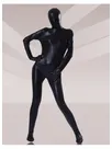 Second Skin Black Zentai Costume Wetlook Unitard Skinsuit Shiny Metallic Unisex Zentai Suit Holiday Costumes